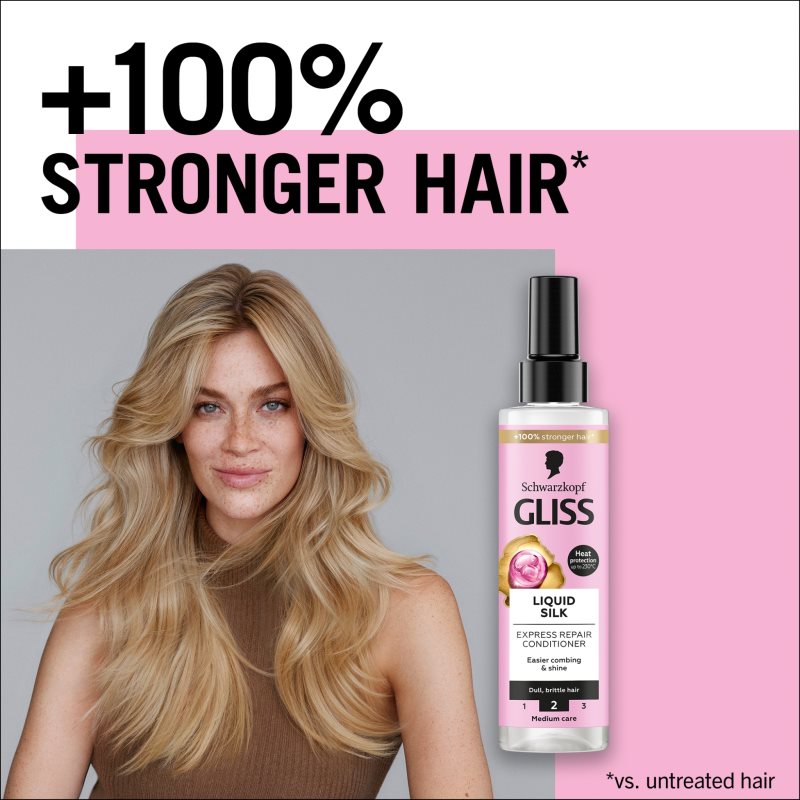 Schwarzkopf Gliss Liquid Silk незмиваючий кондиціонер для зміцнення та блиску волосся 200 мл