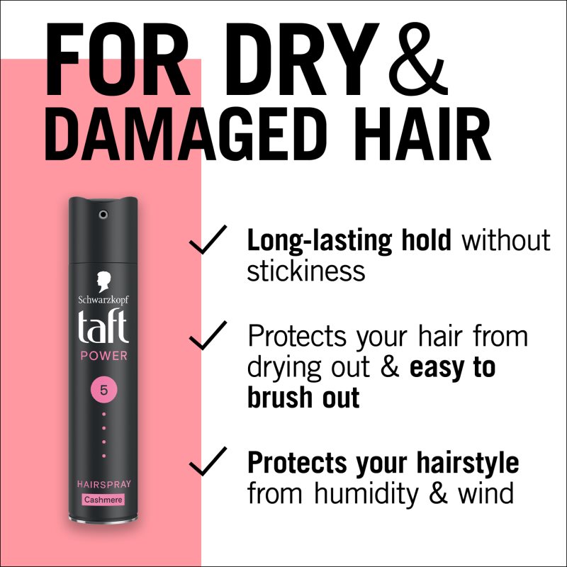 Schwarzkopf Taft Power Cashmere laca de fijación extra fuerte para cabello seco y dañado Cashmere 250 ml