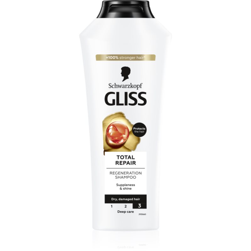 Schwarzkopf Gliss Total Repair 400 ml šampón pre ženy na poškodené vlasy; na šedivé vlasy