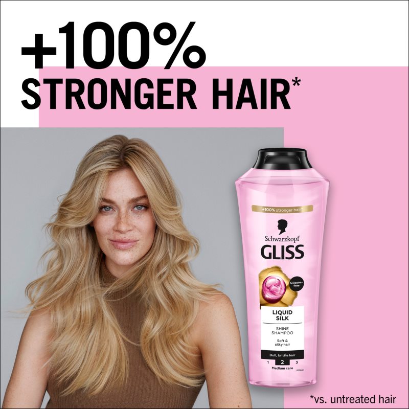 Schwarzkopf Gliss Liquid Silk Shampoing Régénérant Pour Des Cheveux Plus Forts Et Plus Brillants 400 Ml