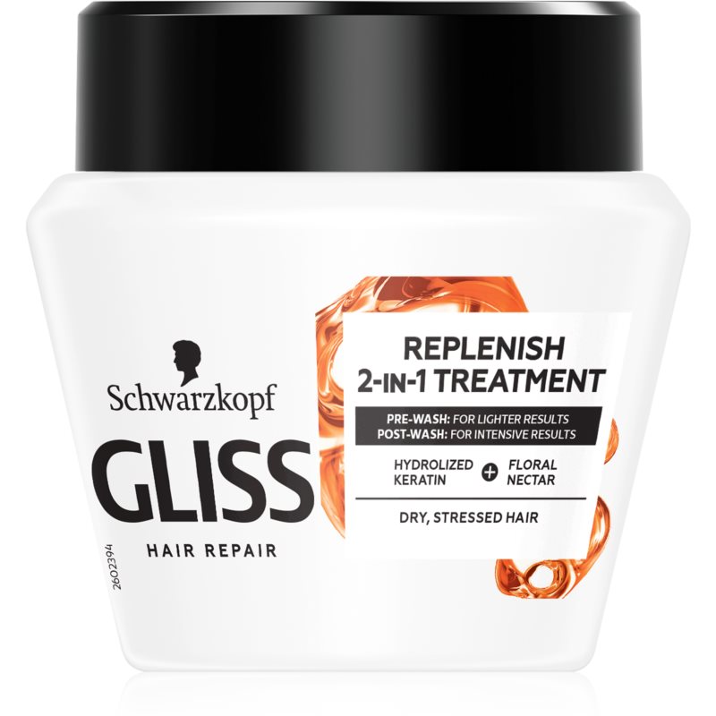 Schwarzkopf Gliss Replenish 2-IN-Treatment intensyviai regeneruojanti kaukė 300 ml