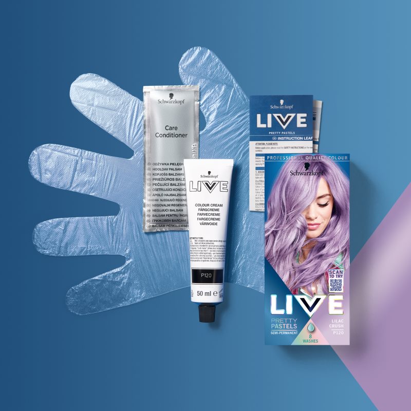 Schwarzkopf LIVE Ultra Brights Or Pastel перманентна фарба для волосся відтінок 120 Lilac Crush