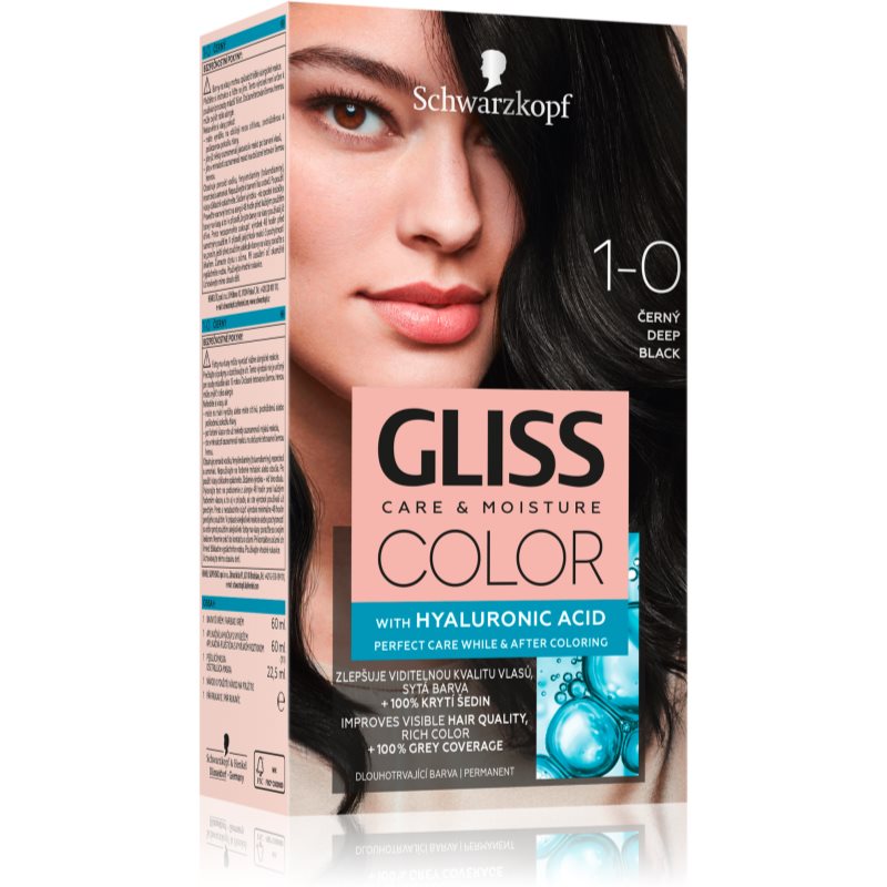 Schwarzkopf Gliss Color plaukų dažai atspalvis 1-0 Deep Black