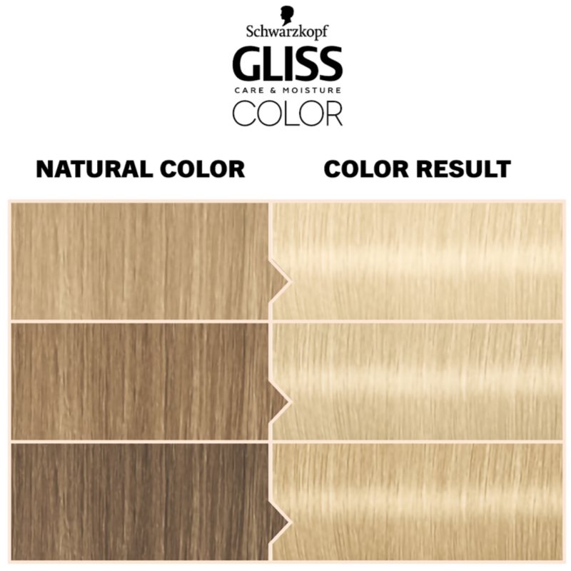 Schwarzkopf Gliss Color Permanent Hair Dye Shade 10-2 Natural Cool Blonde