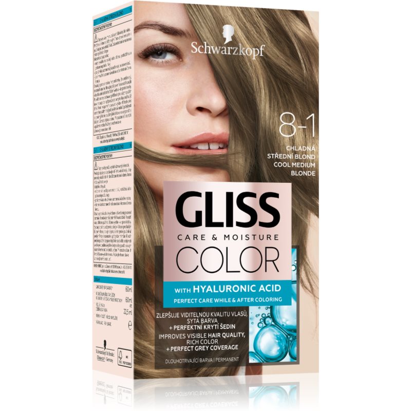 Schwarzkopf Gliss Color перманентна фарба для волосся відтінок 8-1 Cool Medium Blonde 1 кс
