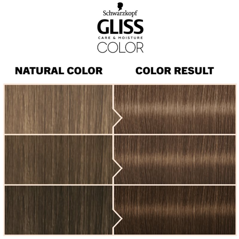 Schwarzkopf Gliss Color Permanent Hair Dye Shade 6-16 Cool Pearly Brown