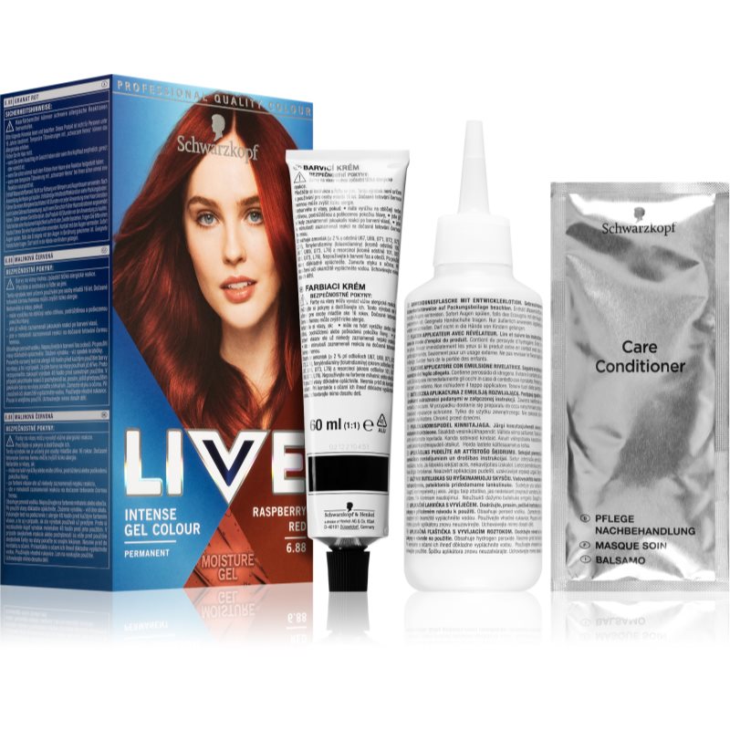 

Schwarzkopf LIVE Intense Colour перманентна фарба для волосся відтінок 6,88 Raspberry Red