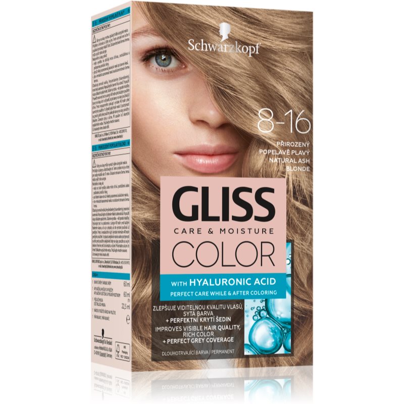 Schwarzkopf Gliss Color Permanent Hair Dye Shade 8-16 Natural Ash Blonde