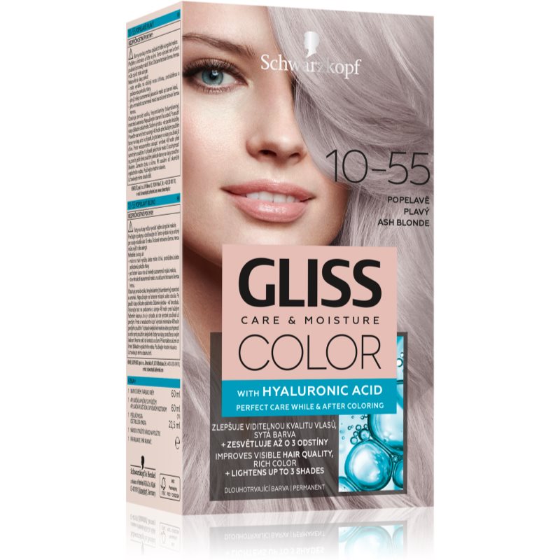 Schwarzkopf Gliss Color permanentná farba na vlasy odtieň 10-55 Ash Blond