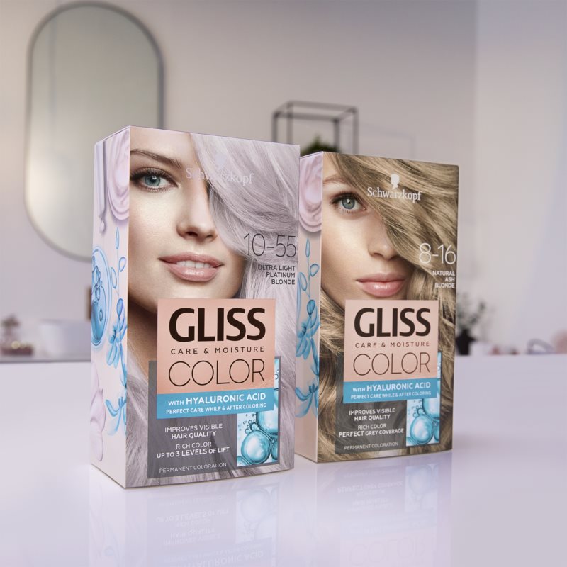 Schwarzkopf Gliss Color Permanent Hair Dye Shade 10-55 Ash Blond
