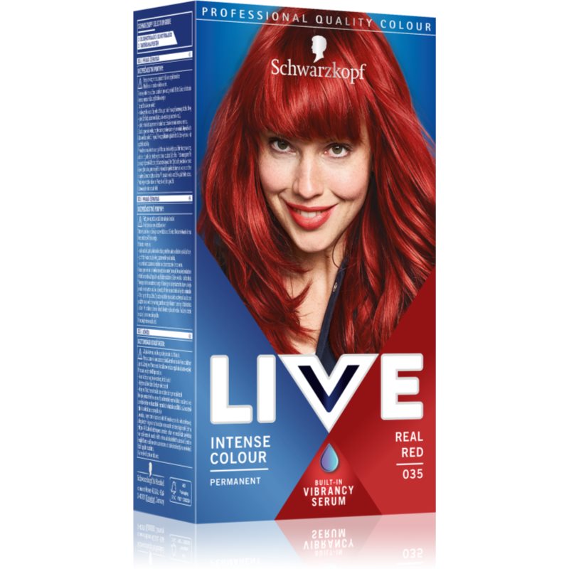 Schwarzkopf LIVE Intense Colour Permanent hårfärgningsmedel Skugga 035 Real Red female