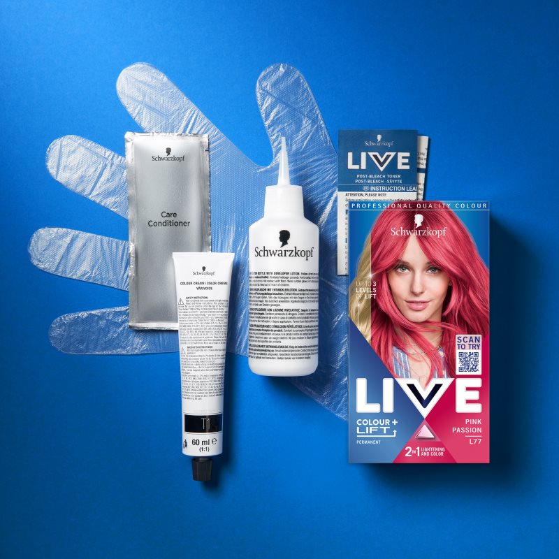 Schwarzkopf LIVE Colour + Lift перманентна фарба для волосся відтінок L77 Pink Passion 1 кс