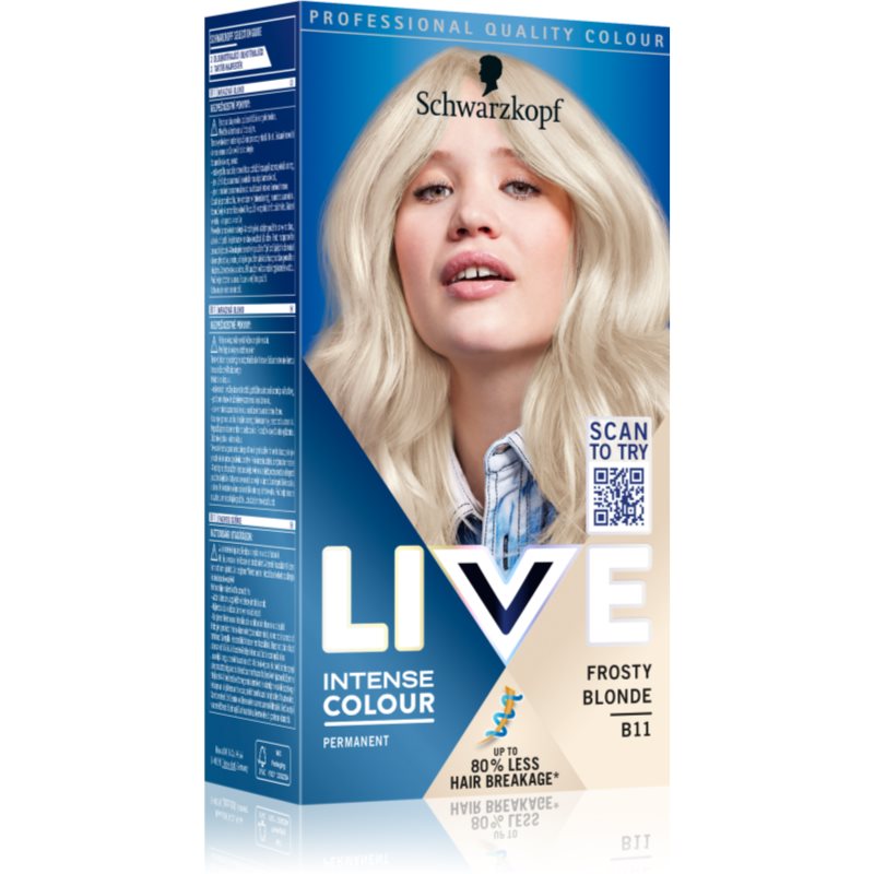 Schwarzkopf LIVE Intense Colour Permanent hårfärgningsmedel Skugga B11 Frosty Blonde female