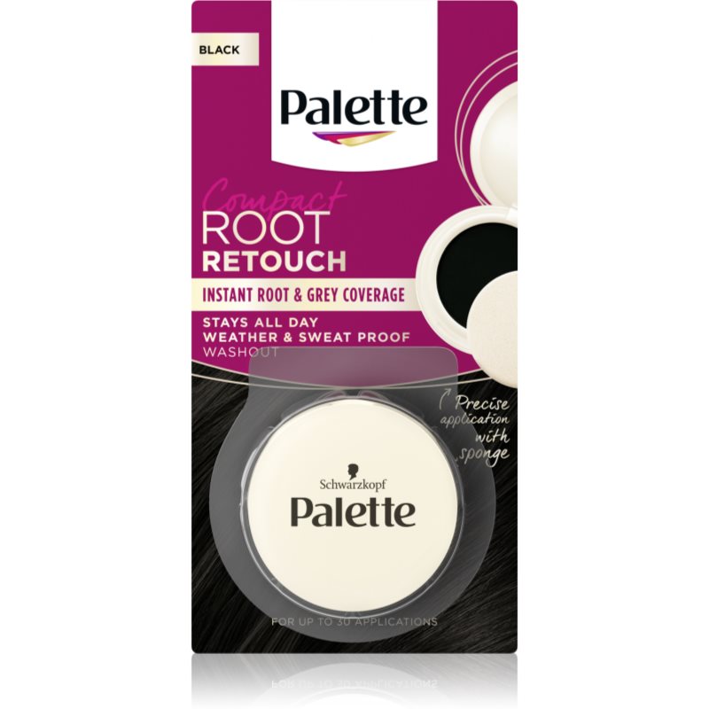 Schwarzkopf Palette Compact Root Retouch Root And Grey Hair Concealer With Powder Effect Shade Black 3 G