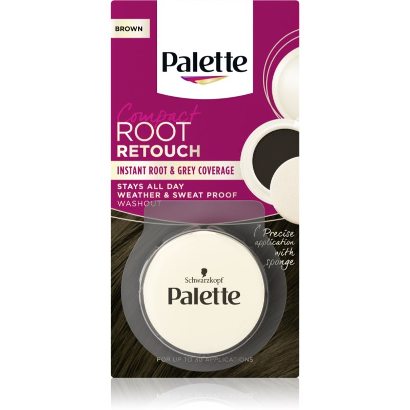 Schwarzkopf Palette Compact Root Retouch коректор для волосся для маскування сивини з пудровим ефектом відтінок Brown 3 гр