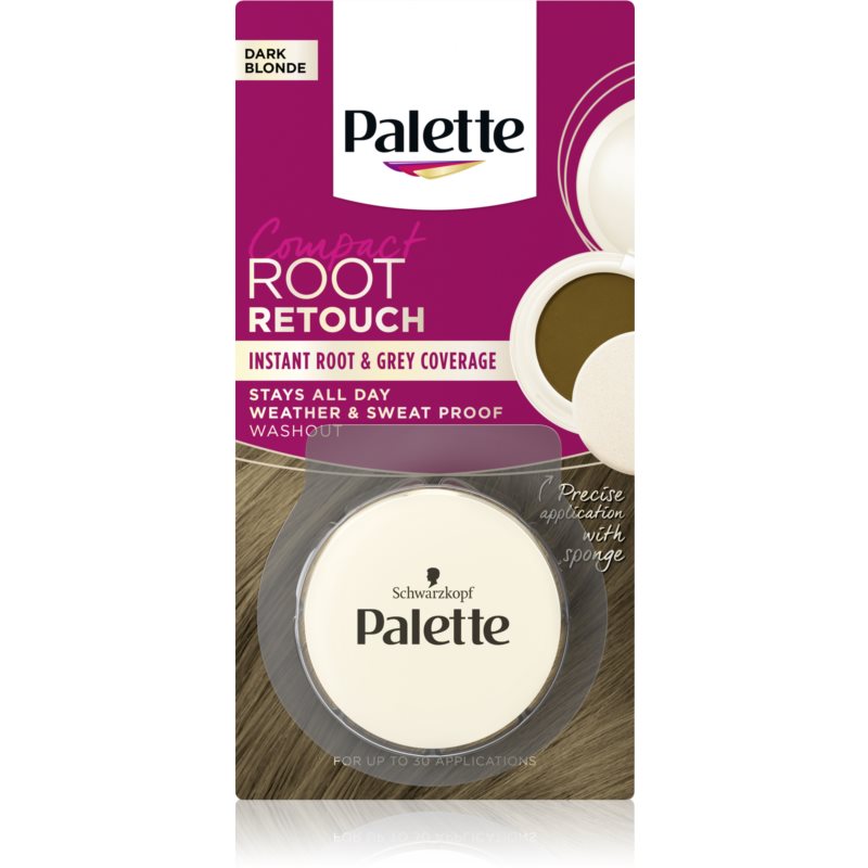 Schwarzkopf Palette Compact Root Retouch коректор за новоизрастнала и сива коса с пудра ефект цвят Dark Blonde 3 гр.