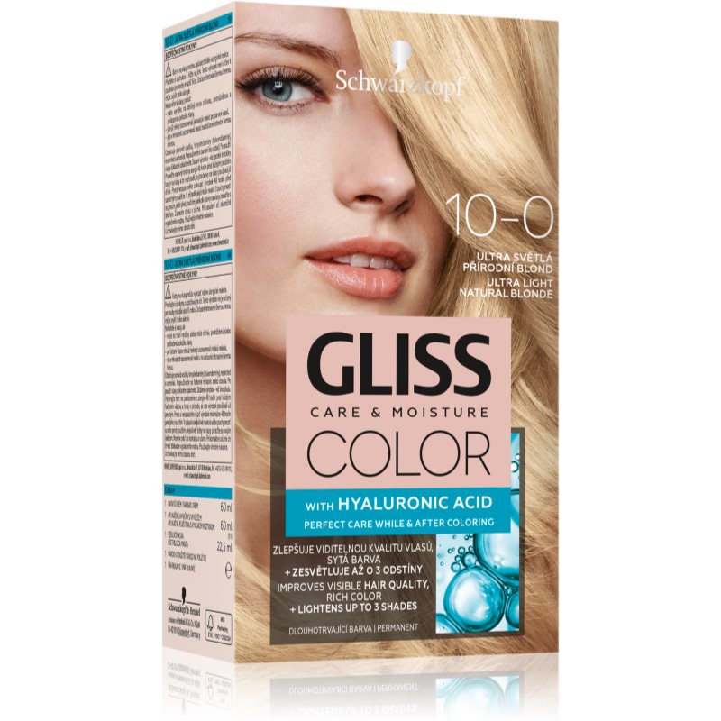 E-shop Schwarzkopf Gliss Color permanentní barva na vlasy odstín 10-0 Ultra Light Natural Blonde