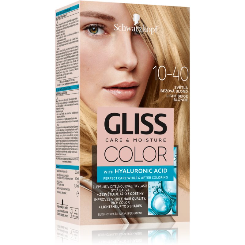 Schwarzkopf Gliss Color permanentna barva za lase odtenek 10-40 Light Beige Blonde