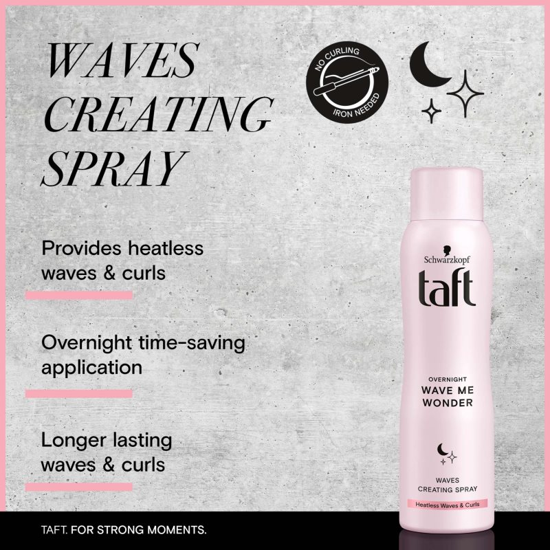 Schwarzkopf Taft Wonders Spray Définition Des Boucles Pour La Nuit Overnight Waves 150 Ml