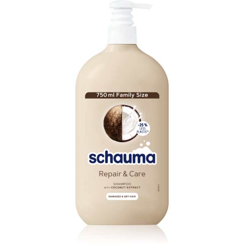 E-shop Schwarzkopf Schauma Repair & Care šampon pro suché a poškozené vlasy s kokosem 750 ml