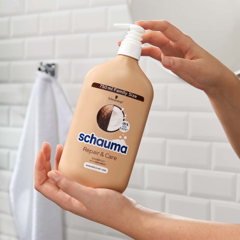 Schwarzkopf Schauma Repair & Care шампунь для сухого та пошкодженого волосся з кокосoм 750 мл