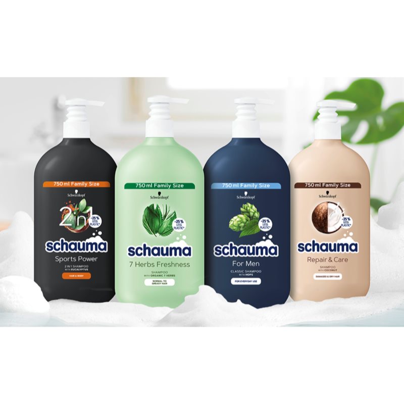 Schwarzkopf Schauma MEN 2-in-1 Shower Gel And Shampoo For Men Sports Power 750 Ml