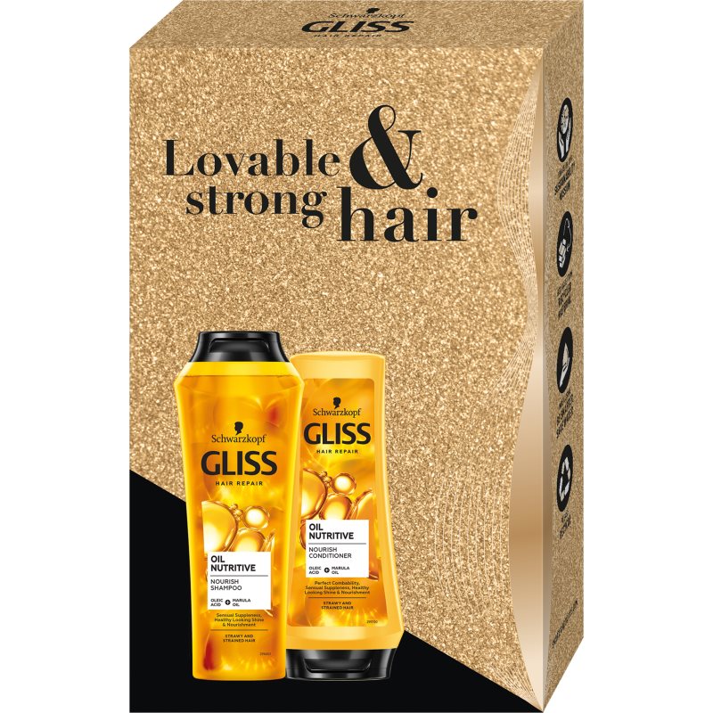 

Schwarzkopf Gliss Oil Nutritive подарунковий набір (для неслухняного та кучерявого волосся )