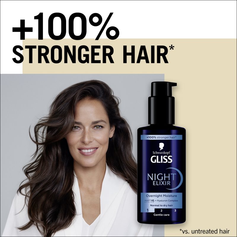 Schwarzkopf Gliss Night Elixir öblítést nem igénylő elixír száraz hajra 100 ml termék 2. képe
