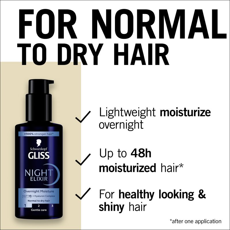 Schwarzkopf Gliss Night Elixir bezoplachový elixír pro suché vlasy 100 ml