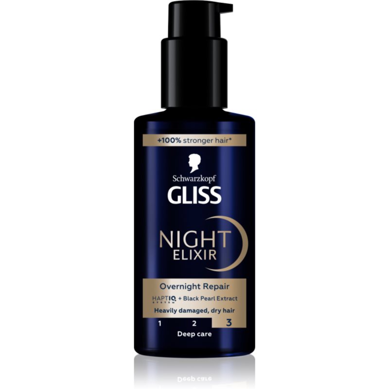 Schwarzkopf Gliss Night Elixir bezoplachový elixír pre poškodené vlasy 100 ml