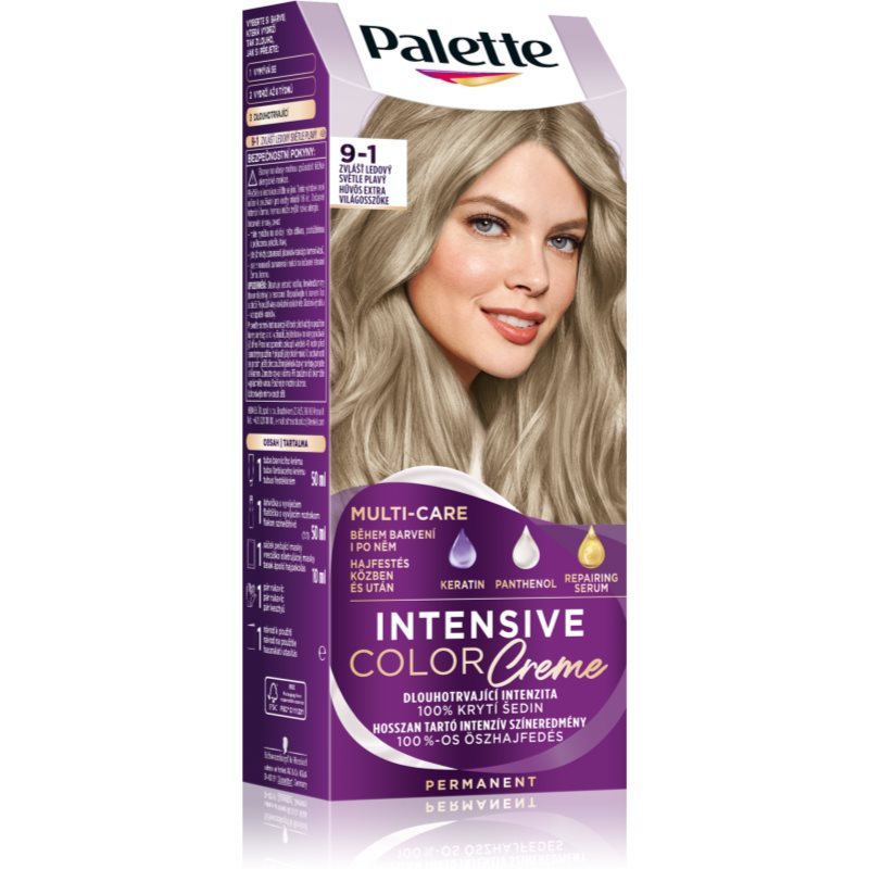 Schwarzkopf Palette Intensive Color Creme coloration cheveux permanente teinte 9-1 Cool Extra Light Blonde 1 pcs female