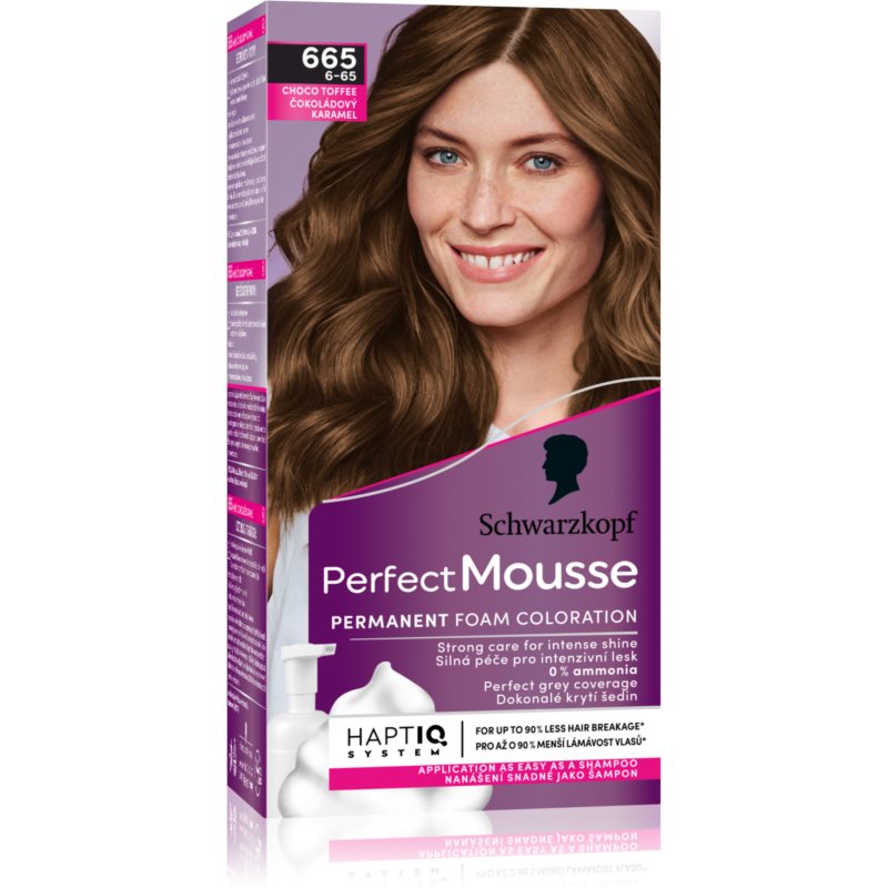 Schwarzkopf Perfect Mousse Permanent Hair Dye Shade 665 Choco Toffee 1 Pc