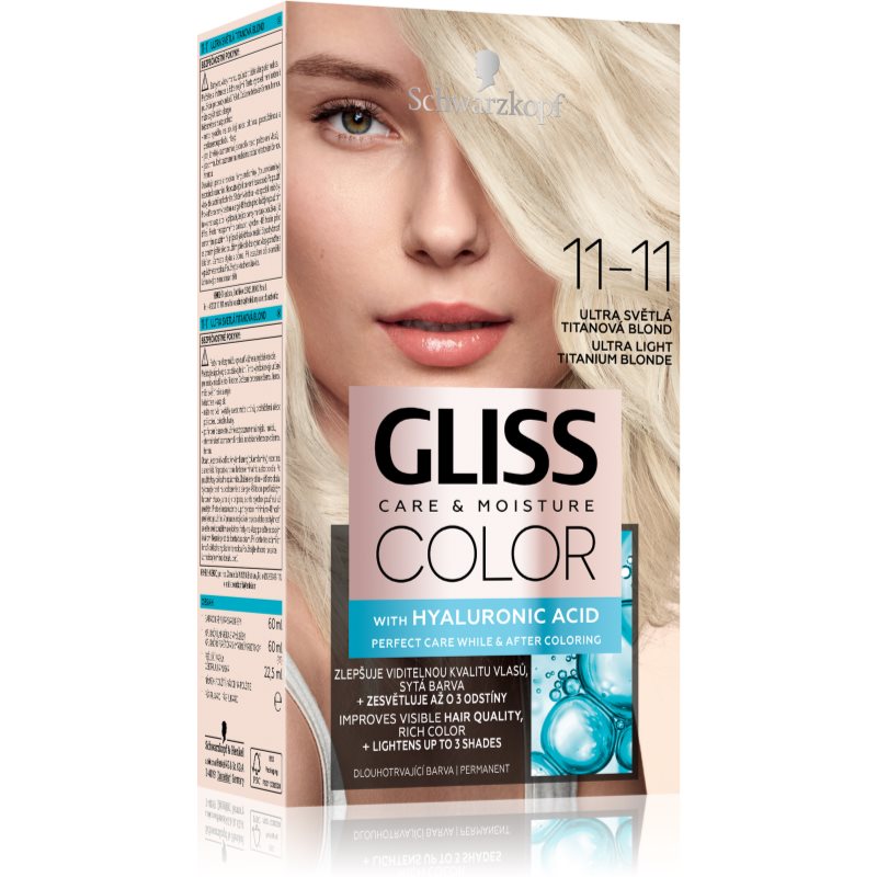 Schwarzkopf Gliss Color permanent hair dye shade 11-11 Ultra Light Titanium Blonde 1 pc
