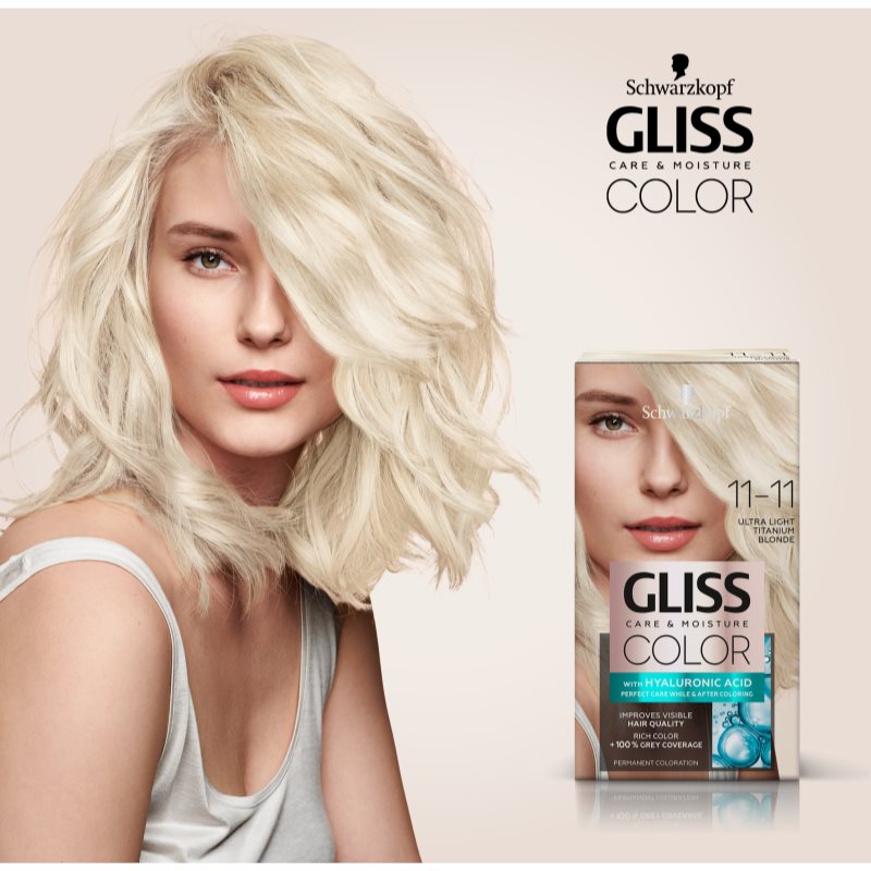 Schwarzkopf Gliss Color перманентна фарба для волосся відтінок 11-11 Ultra Light Titanium Blonde 1 кс