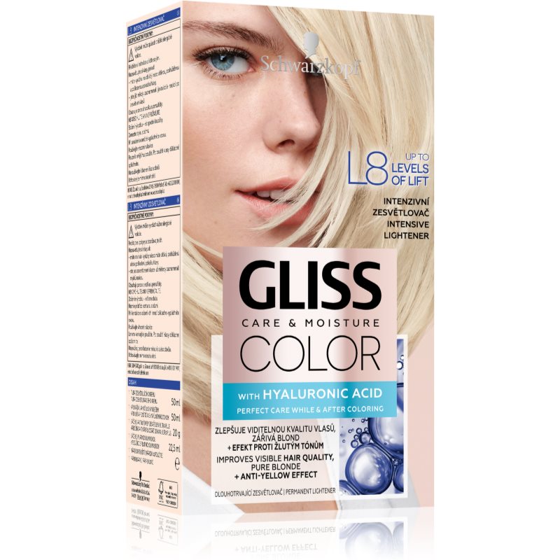 Schwarzkopf Gliss Color coloration cheveux permanente teinte L8 Intensive Lightener 1 pcs female