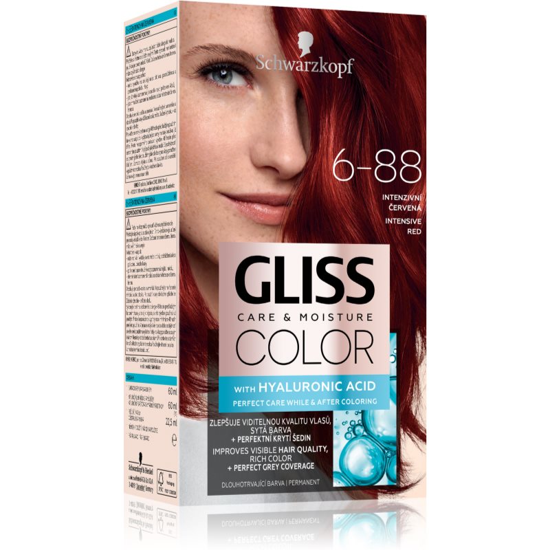 E-shop Schwarzkopf Gliss Color permanentní barva na vlasy odstín 6-88 Intensive Red 1 ks
