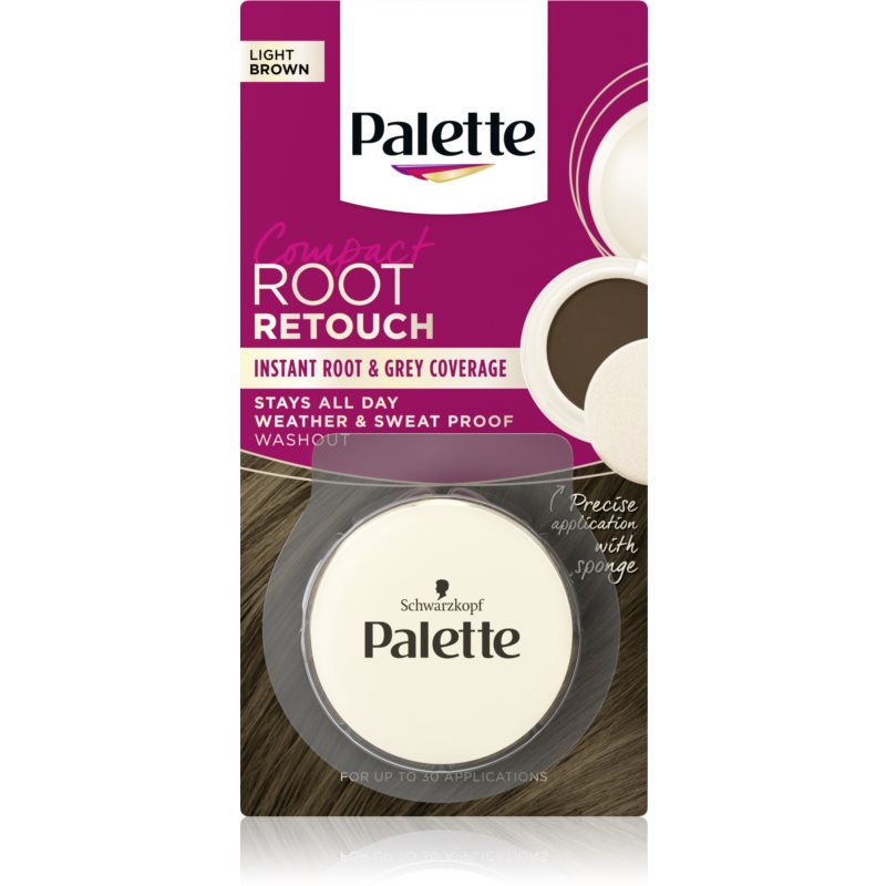 Schwarzkopf Palette Compact Root Retouch коректор для волосся для маскування сивини з пудровим ефектом відтінок Light Brown 3 гр