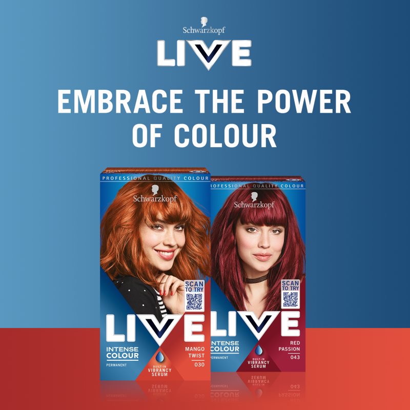 Schwarzkopf LIVE Intense Colour перманентна фарба для волосся відтінок 043 Red Passion 1 кс