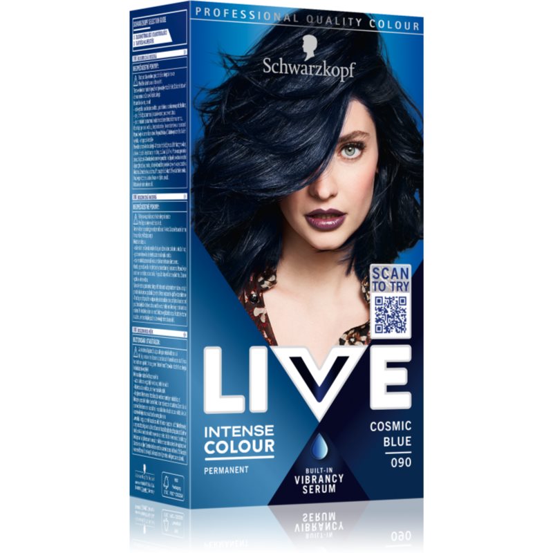 Schwarzkopf LIVE Intense Colour Permanent hårfärgningsmedel Skugga 090 Cosmic Blue 1 st. female