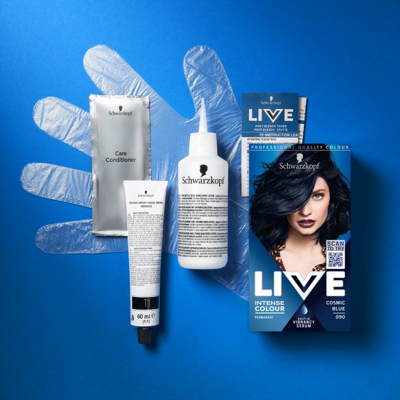 Schwarzkopf LIVE Intense Colour перманентна фарба для волосся відтінок 080 Cosmic Blue 1 кс
