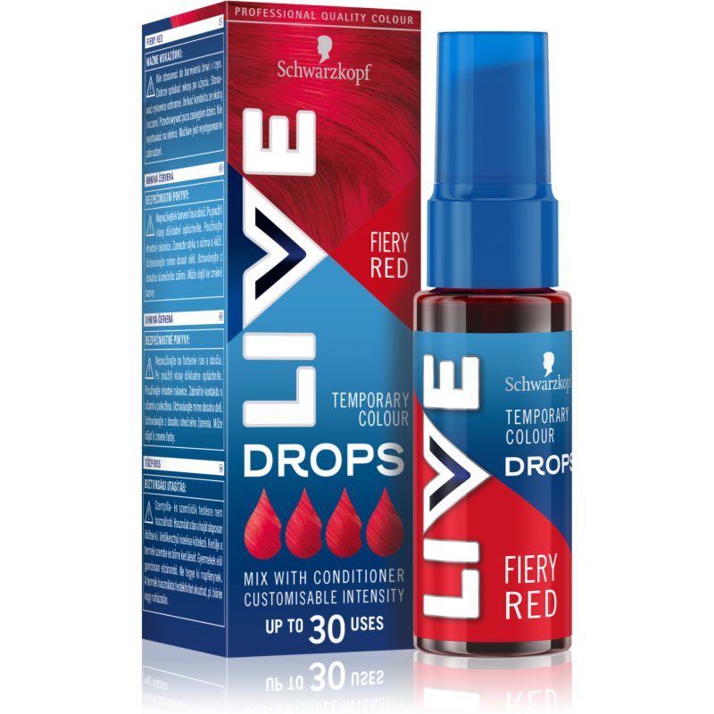 Schwarzkopf LIVE Drops temporary coloured hair shadow shade Fiery Red 30 ml
