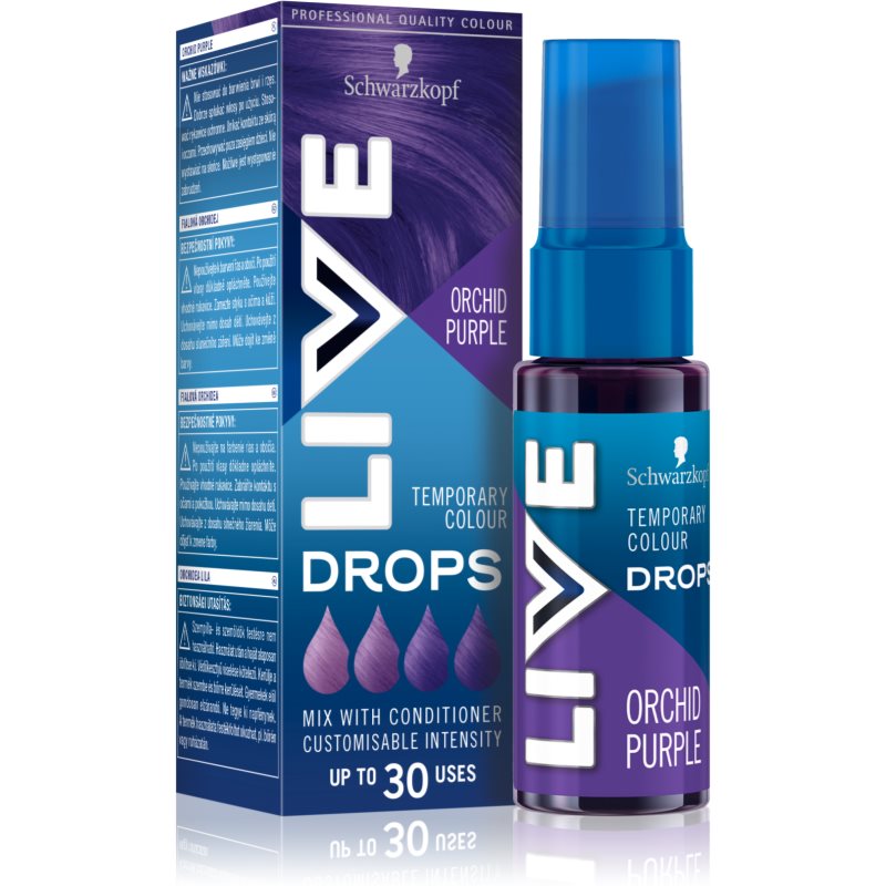 Schwarzkopf LIVE Drops zmývateľný farebný tieň odtieň Orchid Purple 30 ml