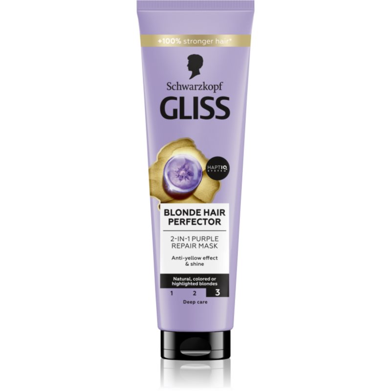 Schwarzkopf Gliss Blonde Hair Perfector regenerirajuća maska za kosu za posvijetljenu ili kosu s pramenovima 150 ml