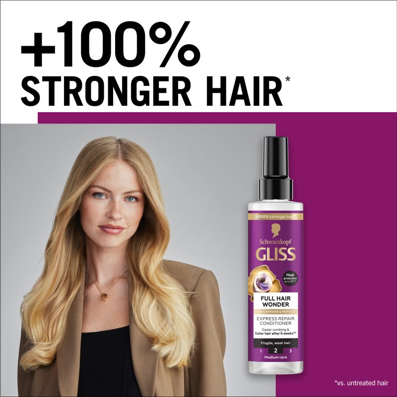 Schwarzkopf Gliss Full Hair Wonder regeneračný bezoplachový kondicionér pre oslabené vlasy 200 ml