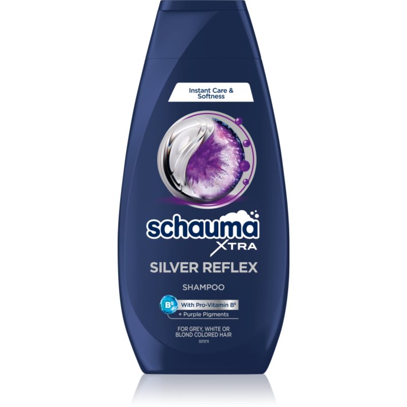 Schwarzkopf Schauma Silver Reflex шампоан, неутрализиращ жълтите нюанси за изрусена коса, коса с кичури със студени руси нюанси 350 мл.