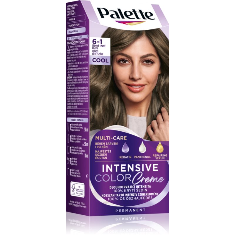 Schwarzkopf Palette Intensive Color Creme tinta permanente per capelli colore 6-1 Cool Dark Blonde 1 pz