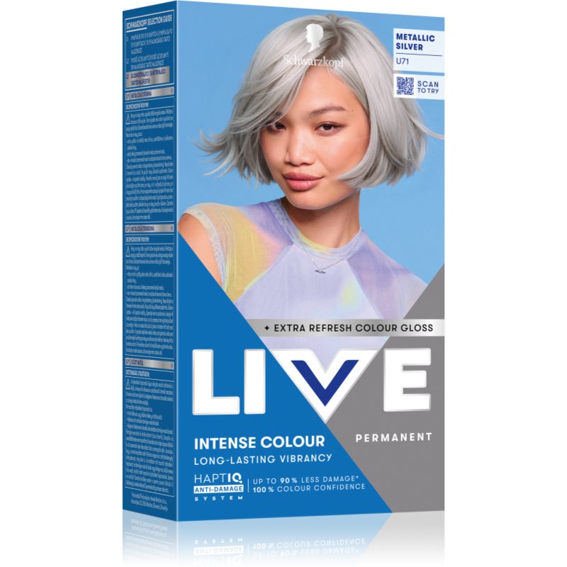 Schwarzkopf LIVE Intense Colour Permanent-Haarfarbe Farbton U71 Metallic Silver 1 St.