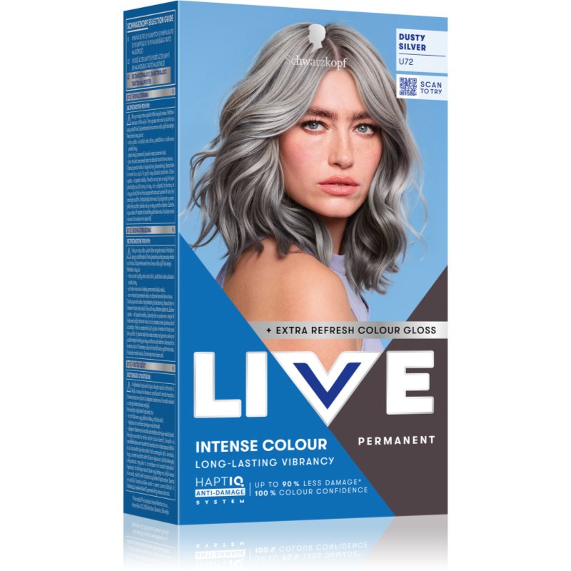 Schwarzkopf LIVE Intense Colour Permanent-Haarfarbe Farbton U72 Dusty Silver 1 St.
