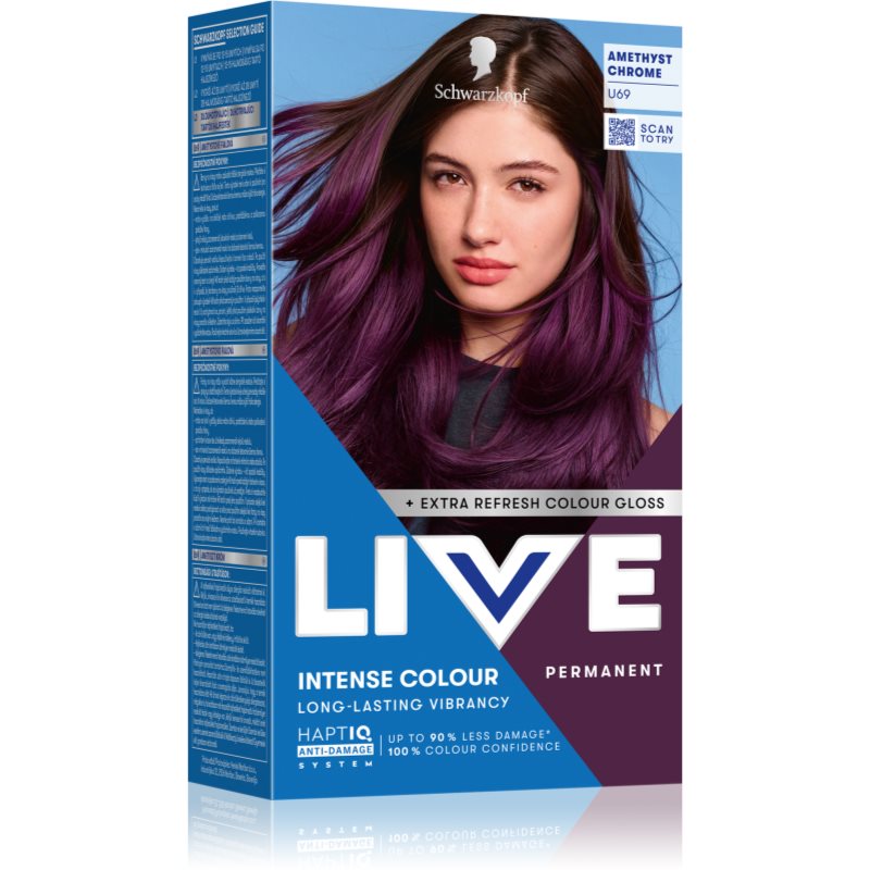 Schwarzkopf LIVE Intense Colour Permanent-Haarfarbe Farbton U69 Amethyst Chrome 1 St.