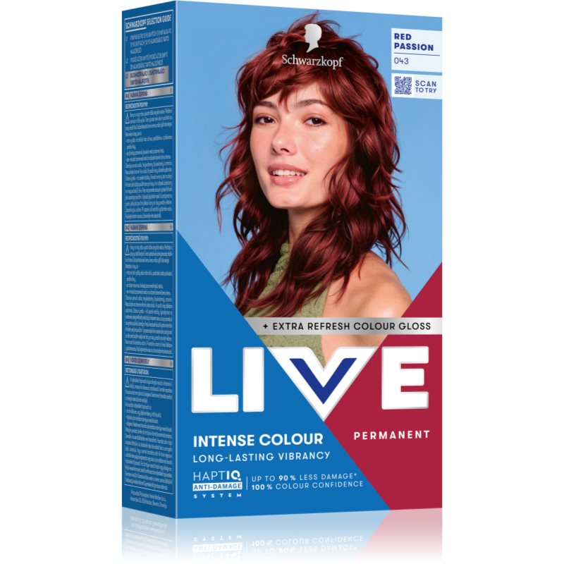 Schwarzkopf LIVE Intense Colour Permanent-Haarfarbe Farbton 043 Red Passion 1 St.